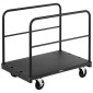 VEVOR Drywall Cart Dolly, χωρητικότητα 816 kg, 2-σε-1 καροτσάκι φορτηγού από ατσάλι με περιστρεφόμενους τροχούς 12,5 mm, φορτηγό πλατφόρμας 91,4 x 61 cm με 3 πλαϊνές κουπαστές για εργοστάσιο, αποθήκη, γκαράζ, μαύρο