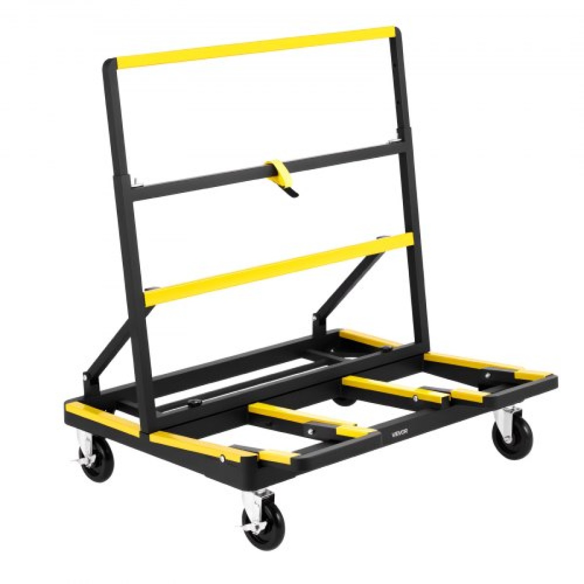 VEVOR Drywall Cart Dolly, χωρητικότητα φορτίου 816 kg, Dolly από ατσάλινο πάνελ με 4 περιστρεφόμενους τροχούς & επεκτεινόμενο κατάστρωμα, καρότσι φορτηγού με πτυσσόμενο πάνελ με ιμάντα πρόσδεσης για χειρισμό κόντρα πλακέ, γυψοσανίδα, γυαλί