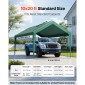 Ανταλλακτικό κουβούκλιο VEVOR, 3 x 6 m Tarp Tent Tent Garage Potable, Tarp για προστασία από την υπεριώδη ακτινοβολία και αδιάβροχο, κάλυμμα θύρας αυτοκινήτου βαρέως τύπου με μπάγκες, σκούρο πράσινο, πλαίσιο Δεν περιλαμβάνεται