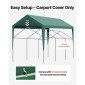 Ανταλλακτικό κουβούκλιο VEVOR, 3 x 6 m Tarp Tent Tent Garage Potable, Tarp για προστασία από την υπεριώδη ακτινοβολία και αδιάβροχο, κάλυμμα θύρας αυτοκινήτου βαρέως τύπου με μπάγκες, σκούρο πράσινο, πλαίσιο Δεν περιλαμβάνεται