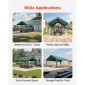 Ανταλλακτικό κουβούκλιο VEVOR, 3 x 6 m Tarp Tent Tent Garage Potable, Tarp για προστασία από την υπεριώδη ακτινοβολία και αδιάβροχο, κάλυμμα θύρας αυτοκινήτου βαρέως τύπου με μπάγκες, σκούρο πράσινο, πλαίσιο Δεν περιλαμβάνεται