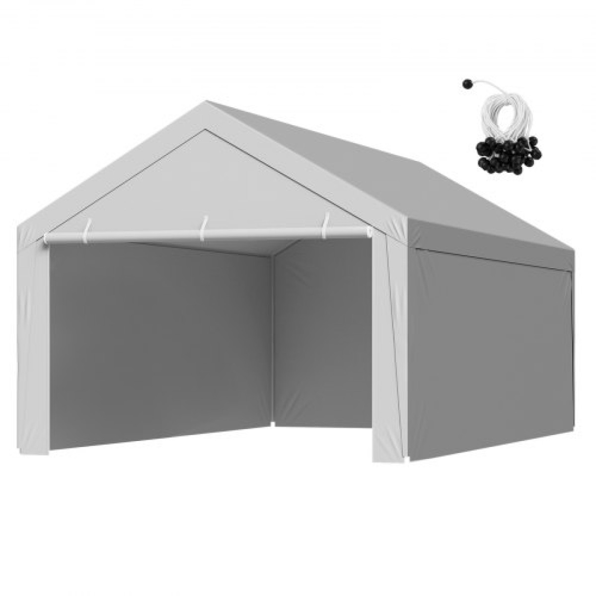 Ανταλλακτικό κουβούκλιο VEVOR, 3,6 x 6 m Tarp για πόσιμο γκαράζ με πλαϊνά τοιχώματα, ανθεκτικό στην υπεριώδη ακτινοβολία & αδιάβροχο, βαρέως τύπου τάπα για σκέπαστρο αυτοκινήτου με μπάγκες, γκρι, πλαίσιο δεν περιλαμβάνεται