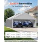 Ανταλλακτικό κουβούκλιο VEVOR Carport, 6 x 6 m Tarp για πόσιμο γκαράζ με πλάγια τοιχώματα, ανθεκτικό στην υπεριώδη ακτινοβολία & αδιάβροχο, βαρέως τύπου σκέπαστρο αυτοκινήτου με μπάγκες, γκρι, πλαίσιο δεν περιλαμβάνεται
