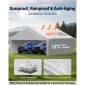 Ανταλλακτικό κουβούκλιο VEVOR Carport, 6 x 6 m Tarp για πόσιμο γκαράζ με πλάγια τοιχώματα, ανθεκτικό στην υπεριώδη ακτινοβολία & αδιάβροχο, βαρέως τύπου σκέπαστρο αυτοκινήτου με μπάγκες, γκρι, πλαίσιο δεν περιλαμβάνεται