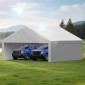 Ανταλλακτικό κουβούκλιο VEVOR Carport, 6 x 6 m Tarp για πόσιμο γκαράζ με πλάγια τοιχώματα, ανθεκτικό στην υπεριώδη ακτινοβολία & αδιάβροχο, βαρέως τύπου σκέπαστρο αυτοκινήτου με μπάγκες, γκρι, πλαίσιο δεν περιλαμβάνεται