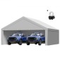 Ανταλλακτικό κουβούκλιο VEVOR Carport, 6 x 6 m Tarp για πόσιμο γκαράζ με πλάγια τοιχώματα, ανθεκτικό στην υπεριώδη ακτινοβολία & αδιάβροχο, βαρέως τύπου σκέπαστρο αυτοκινήτου με μπάγκες, γκρι, πλαίσιο δεν περιλαμβάνεται