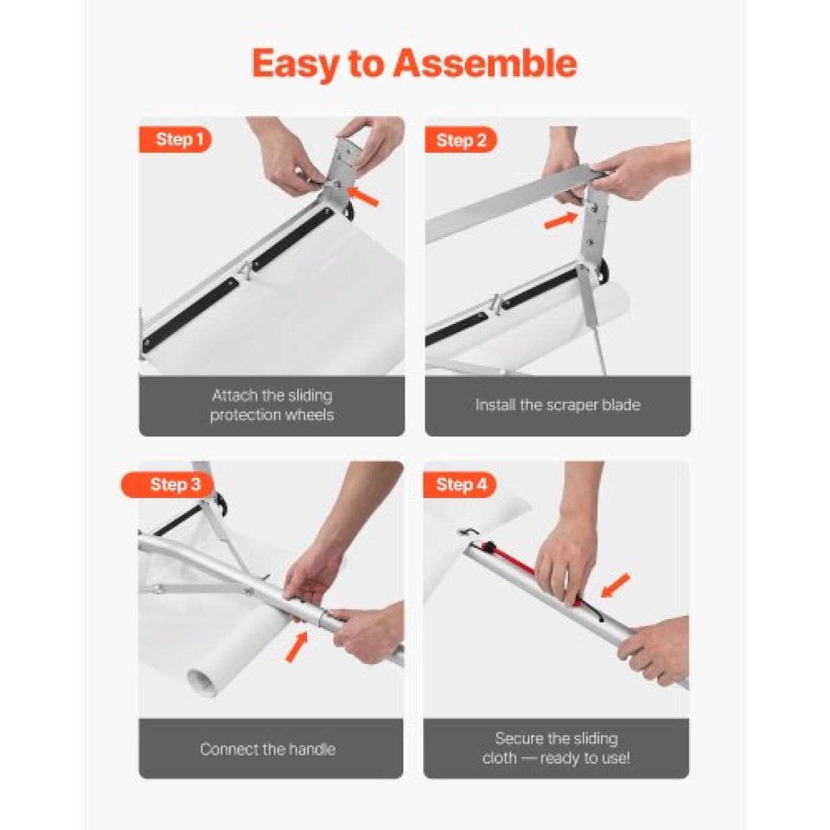VEVOR Snow Roof Rake, 22 cm Lade Aluminium, 1,58-9,13 m Adjustable Roof Snow Scraper with Wheels & Slide, , Ελαφρύ εργαλείο αφαίρεσης χιονιού για καθαρισμό υπολειμμάτων στην ταράτσα σπιτιού