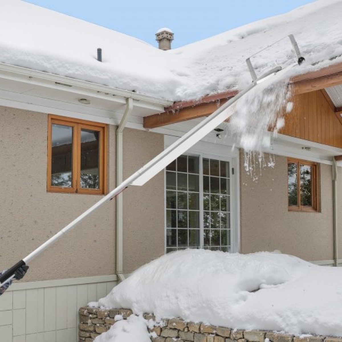 VEVOR Snow Roof Rake, 22 cm Lade Aluminium, 1,58-9,13 m Adjustable Roof Snow Scraper with Wheels & Slide, , Ελαφρύ εργαλείο αφαίρεσης χιονιού για καθαρισμό υπολειμμάτων στην ταράτσα σπιτιού