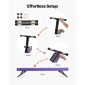 VEVOR Ρυθμιζόμενη δοκός Balane για παιδιά, Δοκός Γυμναστικής 8FT, Δοκοί ψηλού και χαμηλού δαπέδου 5 ρυθμιζόμενων υψών για όλα τα επίπεδα γυμναστικής, επαγγελματικός εξοπλισμός γυμναστικής για το σπίτι και το γυμναστήριο, μωβ