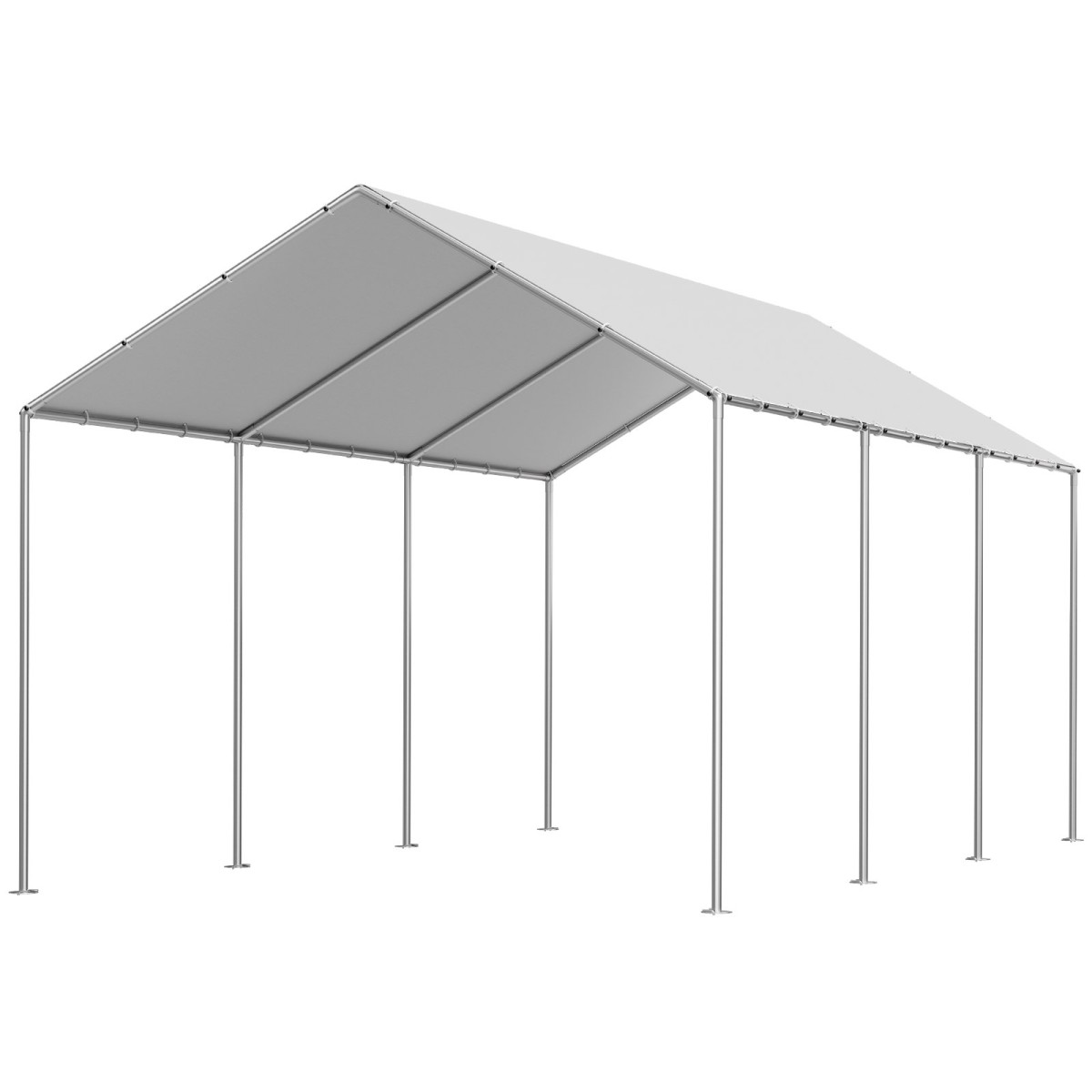 Ανταλλακτικό κουβούκλιο VEVOR, 3 x 6 m Tarp Tent Tent Garage Potable, Tarp για προστασία από την υπεριώδη ακτινοβολία και αδιάβροχο, κάλυμμα θύρας αυτοκινήτου βαρέως τύπου με μπάγκες, γκρι, πλαίσιο Δεν περιλαμβάνεται
