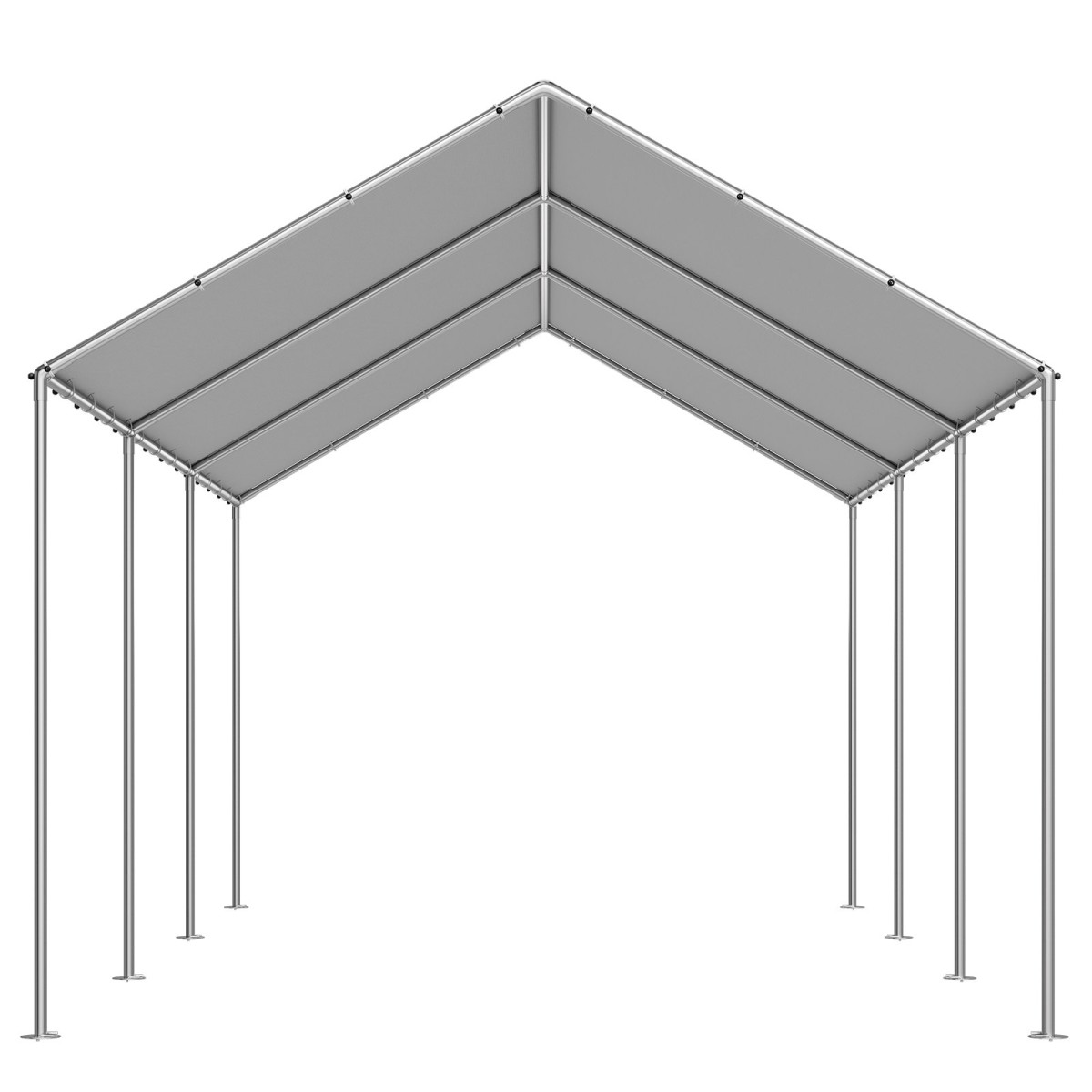 Ανταλλακτικό κουβούκλιο VEVOR, 3 x 6 m Tarp Tent Tent Garage Potable, Tarp για προστασία από την υπεριώδη ακτινοβολία και αδιάβροχο, κάλυμμα θύρας αυτοκινήτου βαρέως τύπου με μπάγκες, γκρι, πλαίσιο Δεν περιλαμβάνεται