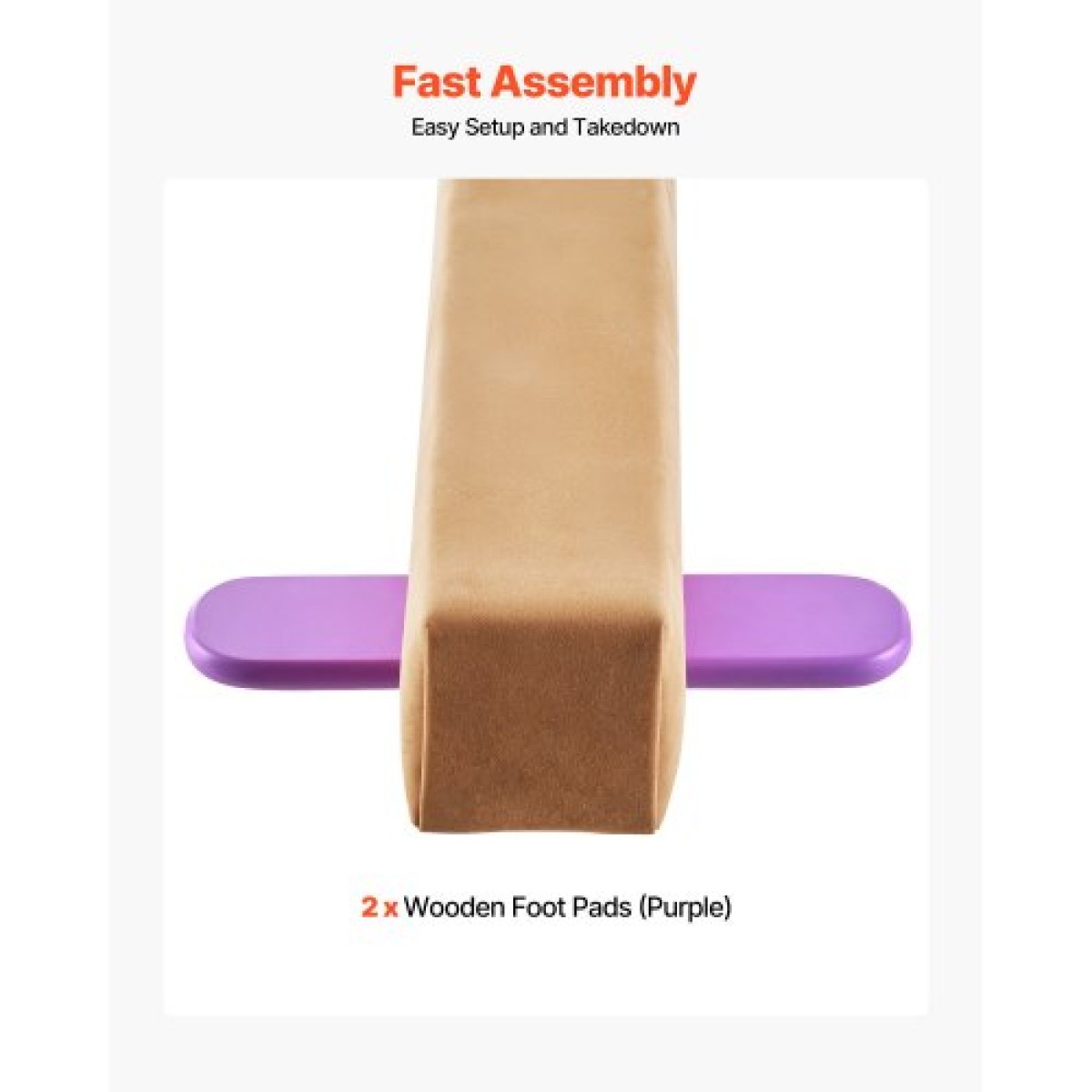VEVOR 8FT Balance Beam για παιδιά, 158,7 KG Δοκός δαπέδου σταθερής στήριξης γυμναστικής με αντιολισθητικά ξύλινα χαλάκια, εξοπλισμός γυμναστικής με ξύλινο πυρήνα με αντιολισθητικό πάτο για το σπίτι και το γυμναστήριο, κίτρινο