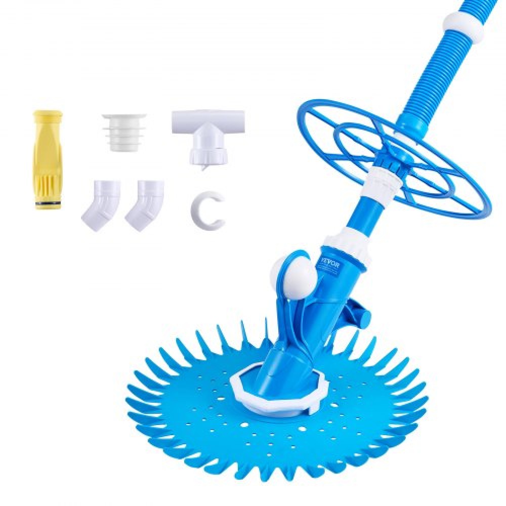 VEVOR Suction Pool Cleaner, Automatic Pool Vacuum Cleaner, Suction Side Automatic Pool Cleaner, Suction Vacuum Pool Sweeper with 12 Holes, for In-Sound and Overground Pool Up to 609,6 x 1066,8 cm