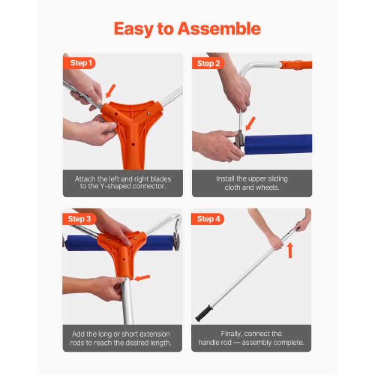 VEVOR Snow Roof Rake, 27cm λεπίδα αλουμινίου, 1,25-5,24 m Ρυθμιζόμενη ξύστρα οροφής με ρόδες και ολίσθηση, ελαφρύ εργαλείο αφαίρεσης χιονιού για καθαρισμό υπολειμμάτων στην ταράτσα σπιτιού