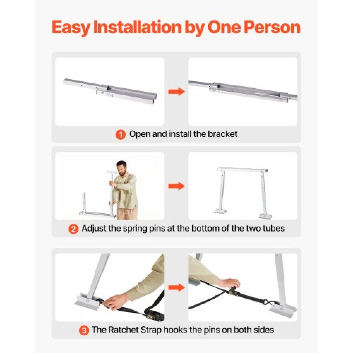 VEVOR Universal RV Stabilizer, RV Bumper Stabilizer για ρυμουλκούμενα, τροχόσπιτα, πέμπτος τροχός, συμπαγής αναδιπλούμενος σχεδιασμός για εύκολη αποθήκευση, ρυθμιζόμενο ύψος από 304,8 mm έως 711,2 mm, μείωση ταλάντωσης RV, 1 πακέτο