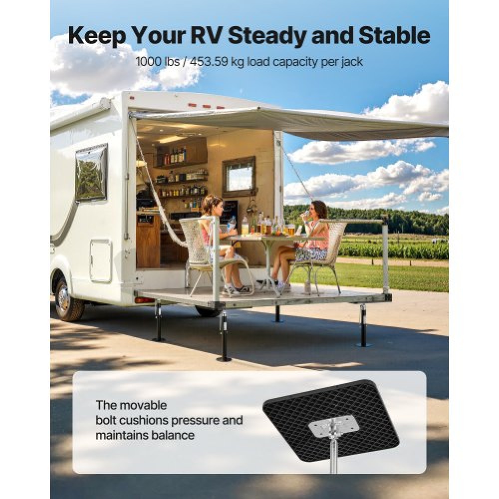VEVOR RV Slide Out Support Jack, 2 PCS Camper Slide-Out Leveling Jack, Powder-coated Steel Jack Support for RV, Camper, Travel Trailer, Υποστηρίζει Έως 453,59kg, Ρυθμιζόμενο από 541,02 έως 48 1219,2mm