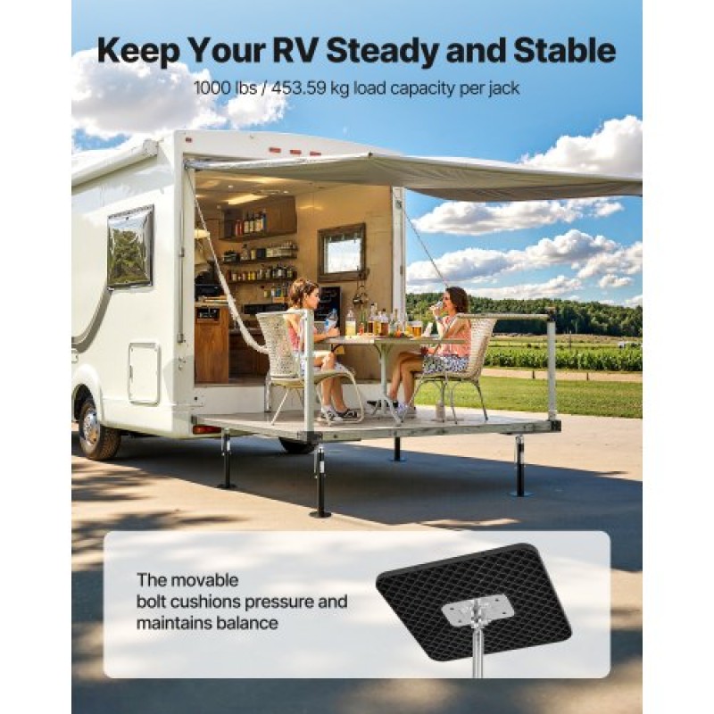 VEVOR RV Slide Out Support Jack, 2 PCS Camper Slide-Out Leveling Jack, Powder-coated Steel Jack Support for RV, Camper, Travel Trailer, Υποστηρίζει Έως 453,59kg, Ρυθμιζόμενο από 541,02 έως 48 1219,2mm