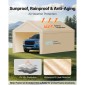 Ανταλλακτικό κουβούκλιο VEVOR Carport, 3 x 6 m Tarp για πόσιμο γκαράζ με πλάγια τοιχώματα, ανθεκτικό στην υπεριώδη ακτινοβολία & αδιάβροχο, βαρέως τύπου σκέπαστρο αυτοκινήτου με μπάγκες, μπεζ, πλαίσιο Δεν περιλαμβάνεται