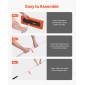 VEVOR Snow Roof Rake, 45cm λεπίδα αφρού, 2,25-5,62 m Ρυθμιζόμενη ξύστρα οροφής, σωλήνες επέκτασης & αντιολισθητική λαβή, ελαφρύ εργαλείο αφαίρεσης χιονιού για καθαρισμό φύλλων σπιτιού