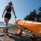 Καρότσι καγιάκ VEVOR, χωρητικότητα φόρτωσης 104 κιλών, καροτσάκι κανόε Dolly με 25,4 εκατοστά συμπαγή ελαστικά PU & Kickstand, Συναρμολογείται και αποσυναρμολογείται μέσα σε δευτερόλεπτα, Καρότσι Paddle Board για καγιάκ, κανό, κουπιά