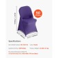 VEVOR 50 Pcs Μωβ καλύμματα καρέκλας, κάλυμμα πολυεστέρα Spandex για καρέκλα, Stretch slipcovers για δείπνο σε δείπνο σε γαμήλια πάρτι, Πλατεία μπροστινά καλύμματα καρέκλας, Ταιριάζει σε διαστάσεις καρέκλας έως 17,72 x 18,11 x 30,31 ίντσες
