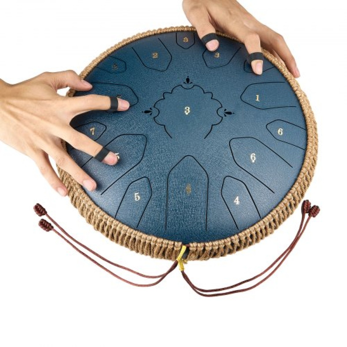 VEVOR Steel Tongue Drum, 33cm 15 Notes Rain Drum for Outside Garden, C Major Musical Drums with Music Book & Mallets, Percussion Instrument for Meditation Yoga Beginner Musical Education, Navy Blue