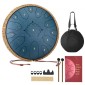 VEVOR Steel Tongue Drum, 33cm 15 Notes Rain Drum for Outside Garden, C Major Musical Drums with Music Book & Mallets, Percussion Instrument for Meditation Yoga Beginner Musical Education, Navy Blue