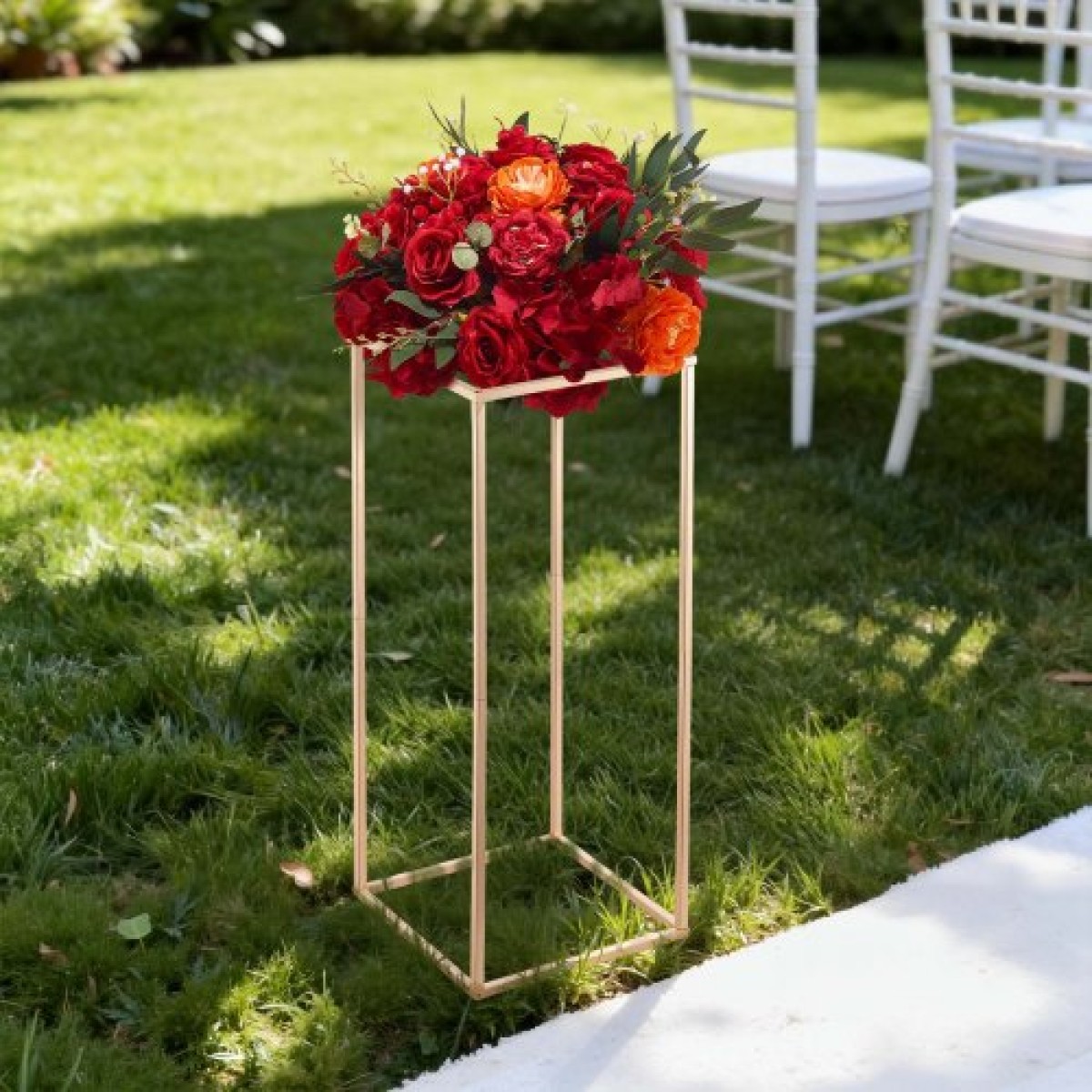 VEVOR Wedding Flower Stand, 10PCS 23,62 ιντσών Stand λουλουδιών, Floral stands με κρυφή βίδα, ορθογώνια κυβική φλοράλ επίστρωση για γάμο, πάρτι, γενέθλια, σπίτι, γαλλικά χρυσά stand