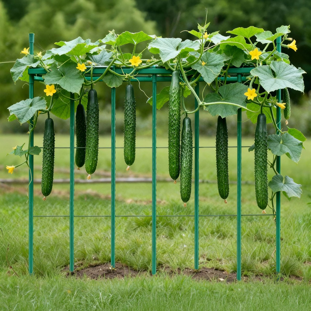 VEVOR Garden Stakes, 50 Pack, 1455 mm, Μεταλλικοί πάσσαλοι ντομάτας με πλαστική επικάλυψη, Garden Sticks για υποστήριξη φυτών, με μυτερό άκρο και αντιολισθητικά εξογκώματα για καλλιέργεια αναρριχώμενων φυτών, λαχανικά εξωτερικού χώρου