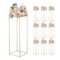 VEVOR Wedding Flower Stand, 10PCS 31,5 ιντσών Stand λουλουδιών, Floral stands με μεταλλικό laminate, ορθογώνια φλοράλ επίστρωση για γάμο, πάρτι, γενέθλια, σπίτι, γαλλικά χρυσά stand