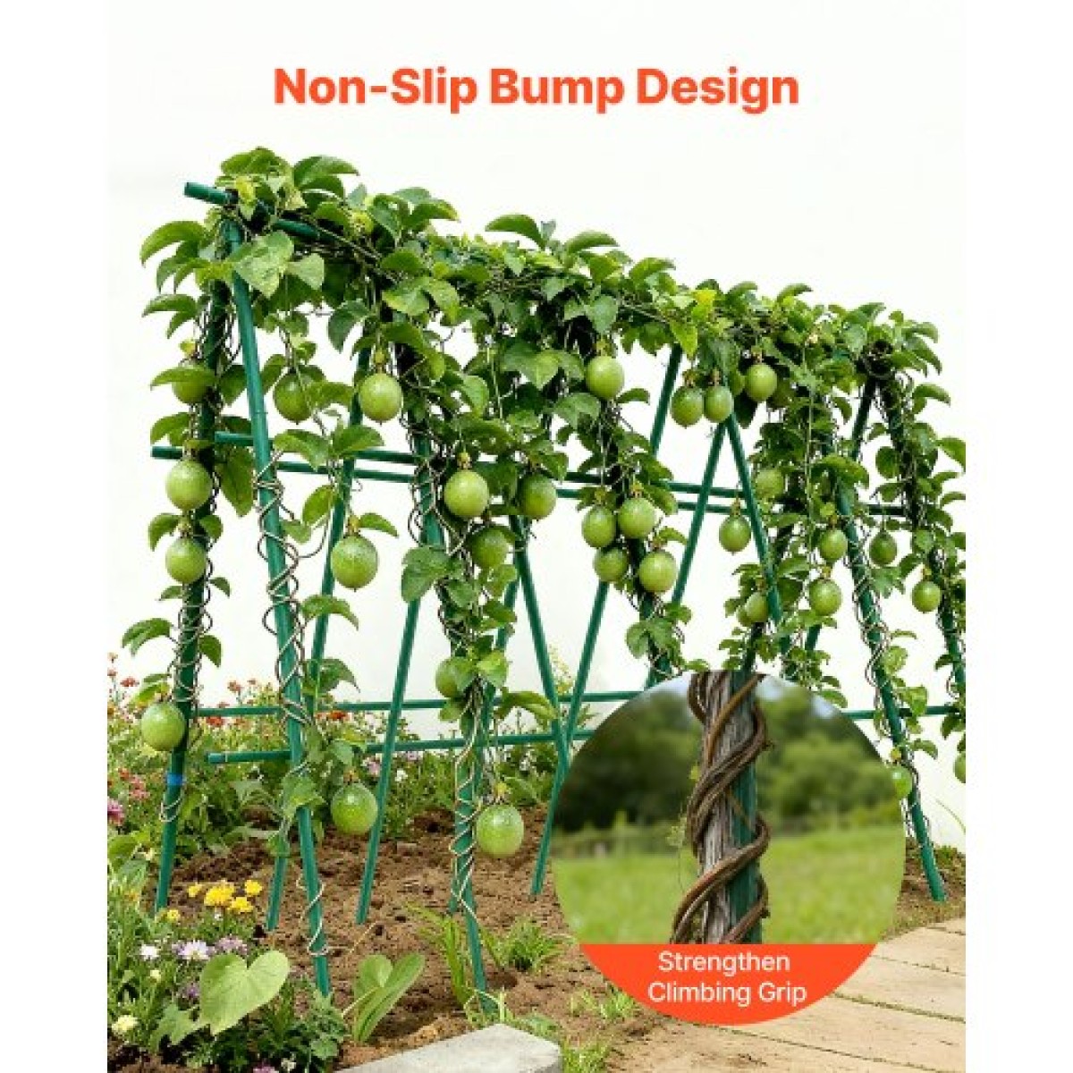 VEVOR Garden Stakes, 25 Pack, 2100 mm, Μεταλλικοί πάσσαλοι ντομάτας με πλαστική επικάλυψη, Garden Sticks για στήριξη φυτών, με μυτερό άκρο και αντιολισθητικά εξογκώματα για καλλιέργεια αναρριχώμενων φυτών, λαχανικά εξωτερικού χώρου