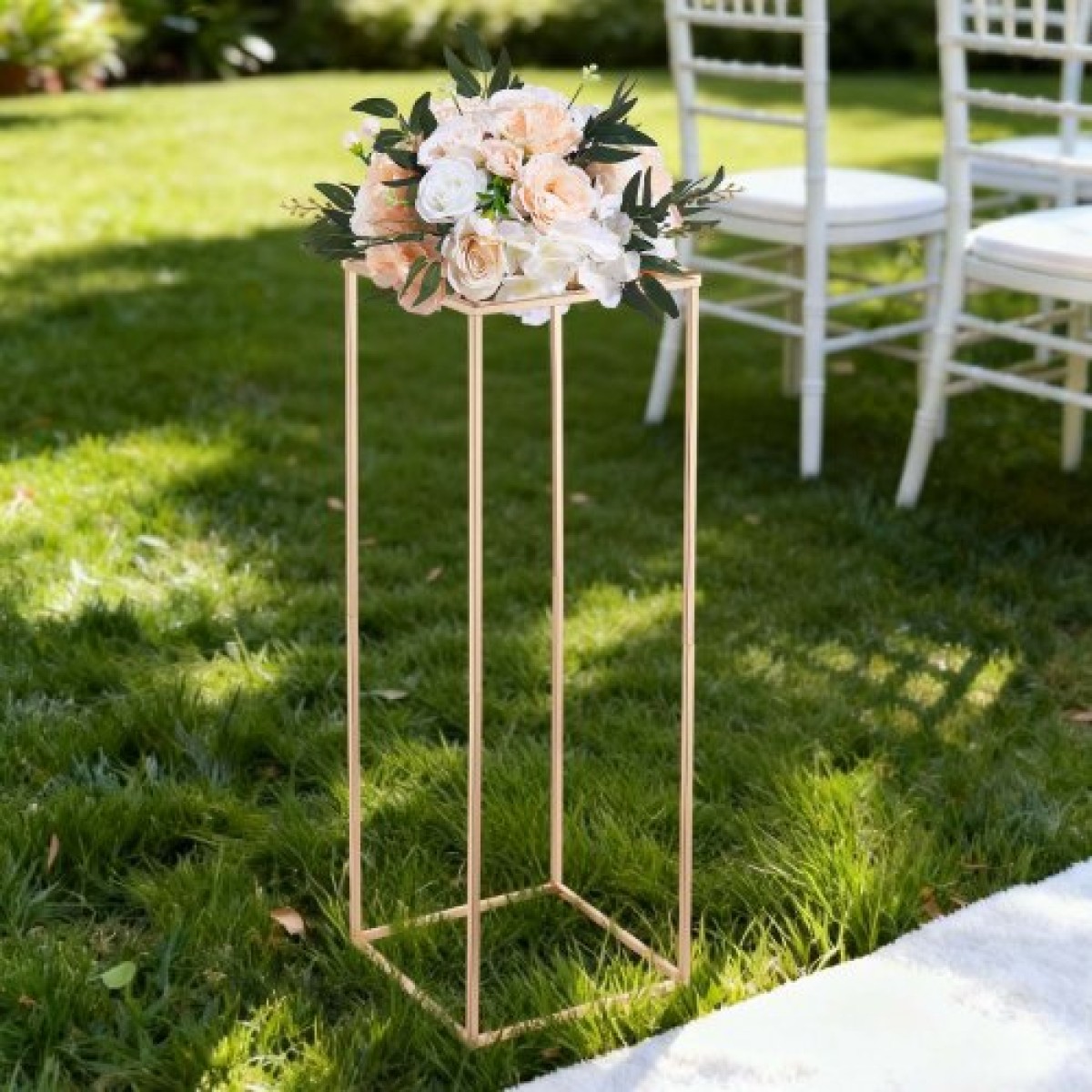 VEVOR Wedding Flower Stand, 10PCS 31,5 ιντσών Stand λουλουδιών, Floral stands με κρυφή βίδα, ορθογώνια κυβική φλοράλ επίστρωση για γάμο, πάρτι, γενέθλια, σπίτι, γαλλικά χρυσά stand