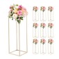 VEVOR Wedding Flower Stand, 10PCS 31,5 ιντσών Stand λουλουδιών, Floral stands με κρυφή βίδα, ορθογώνια κυβική φλοράλ επίστρωση για γάμο, πάρτι, γενέθλια, σπίτι, γαλλικά χρυσά stand