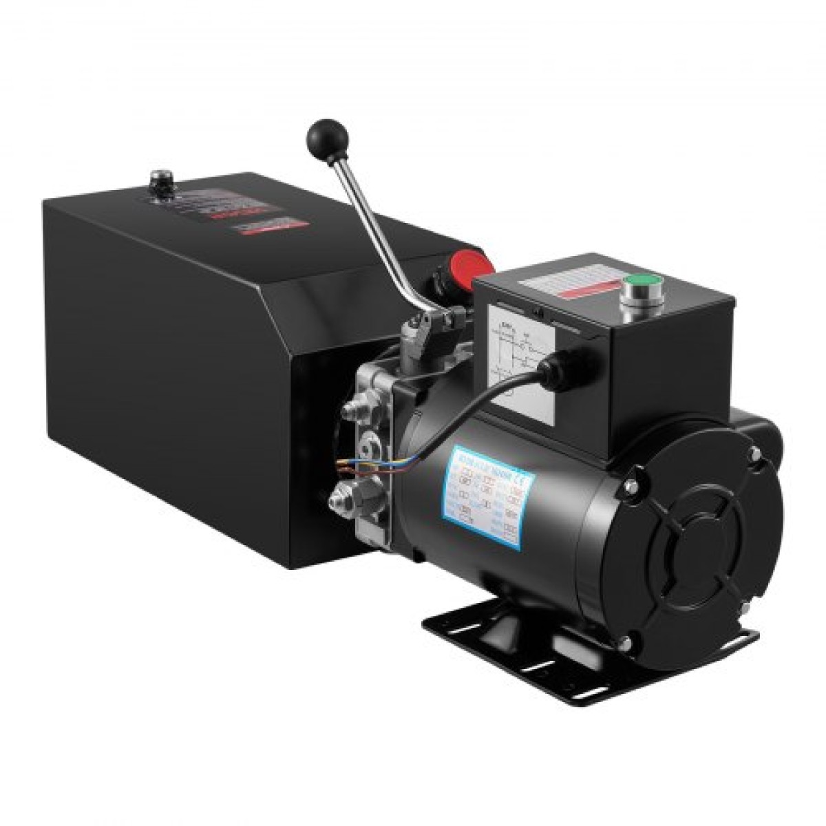 VEVOR 14 L Hydraulic Power Unit, Single Acting Steel Dump Trailer Pump, 22 MPa Max Relief Pressure & 6,3 L/min Rate, 220-240V Hydraulic Pump with Metal Reservoir for Dump Trailer Car Lifting