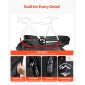 VEVOR Bike Travel Bag, Road Bike Bag Road Bicycle Storage Carry with TSA Lock & Dual Zipper, Μαύρη θήκη ποδηλάτου Μεταξόνιο 94-106 cm για αεροπορικά ταξίδια, εξωτερική χρήση, αεροπλάνο, αυτοκίνητο, τρένο, μεταφορά μετρό