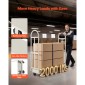 VEVOR U-Boat Platform Truck Dolly, χωρητικότητα φόρτωσης 907,18 kg, βαρέως τύπου Steel Utility Cart, Industrial Hand Push Truck με έξι τροχούς και διπλές αποσπώμενες λαβές, για αποθήκη, 1525 x 410 x 1510 mm