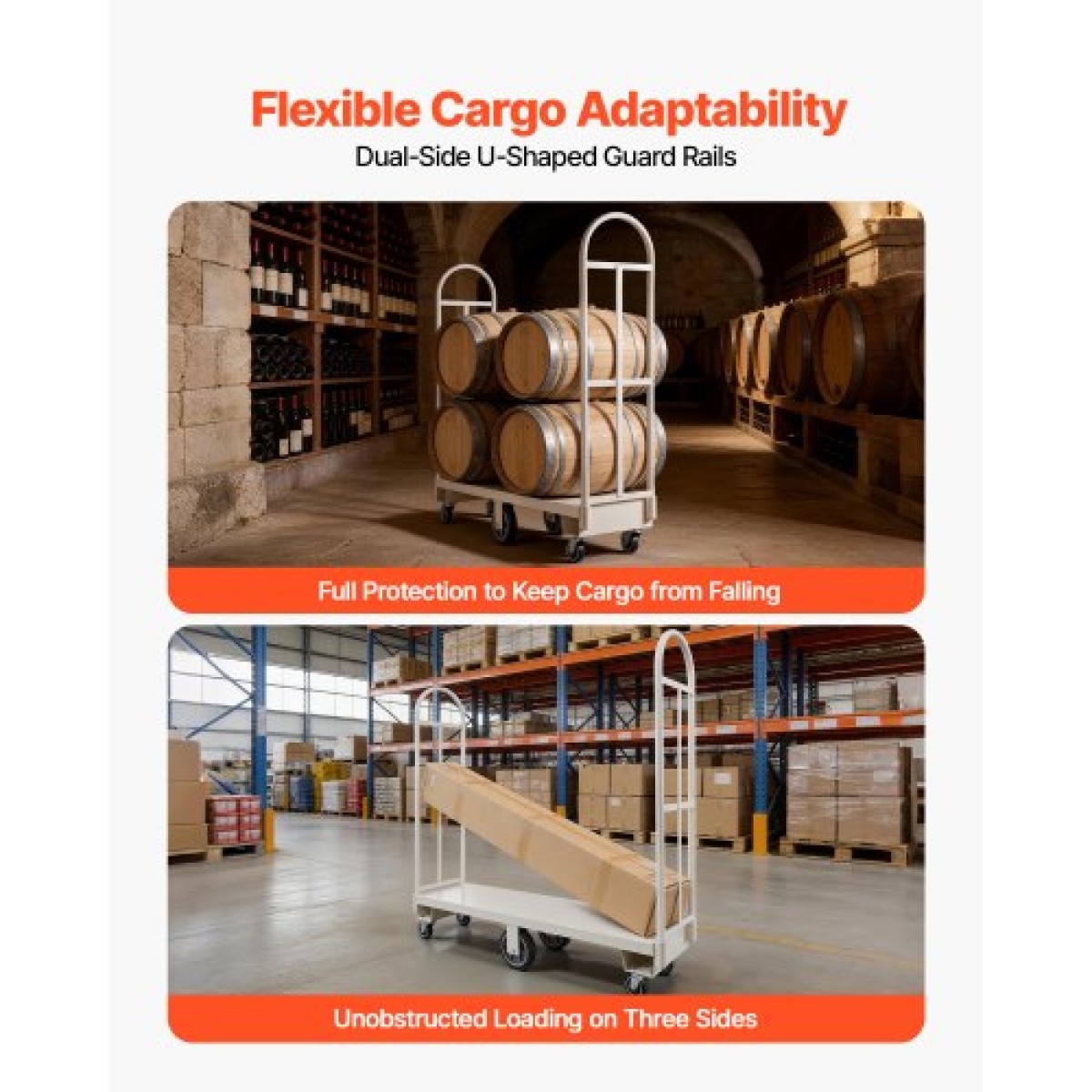 VEVOR U-Boat Platform Truck Dolly, χωρητικότητα φόρτωσης 907,18 kg, βαρέως τύπου Steel Utility Cart, Industrial Hand Push Truck με έξι τροχούς και διπλές αποσπώμενες λαβές, για αποθήκη, 1525 x 410 x 1510 mm