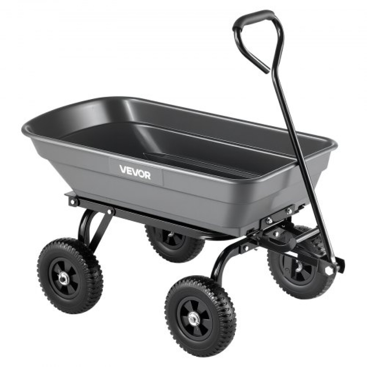 VEVOR Garden Dump Cart, 181 kg Poly Dump Cart, Garden Carts Dumps Wagon με μηχανισμό Quick-Dumps 90°, περιστρεφόμενους τροχούς 180°, εύκαμπτα περιστρεφόμενα ρουλεμάν 270°, Yard Wagon για φυτά, έδαφος, καλλιέργειες