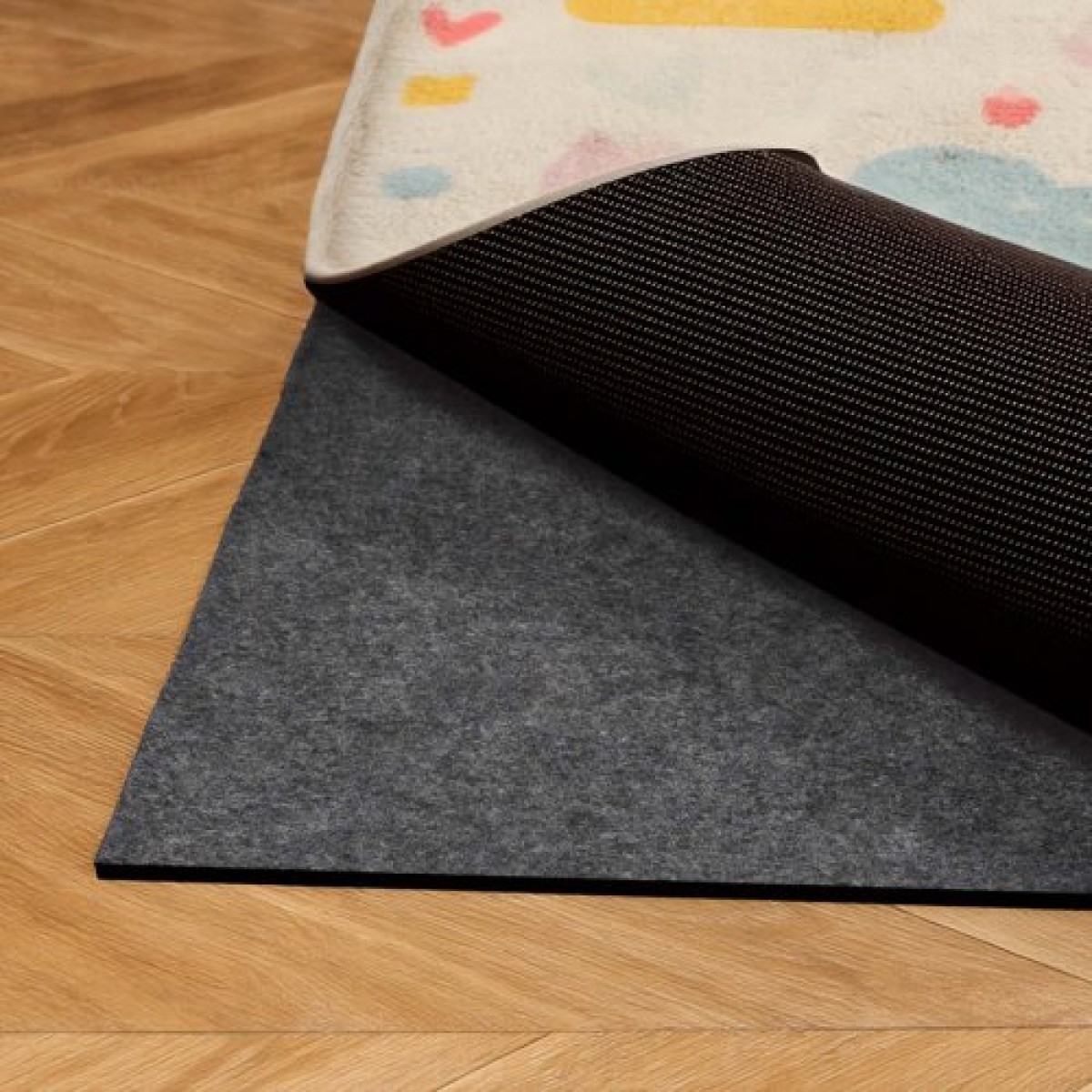 VEVOR Rug Pad 2,44 x 1,52 m, Αντιολισθητικό μαξιλάρι για χαλιά, επένδυση χαλιού με μαξιλάρι από τσόχα διπλής επιφάνειας & λαστιχένια λαβή, προστασία δαπέδου από σκληρό ξύλο για όλα τα δάπεδα, φινιρίσματα, κρατά τα χαλιά στη θέση τους