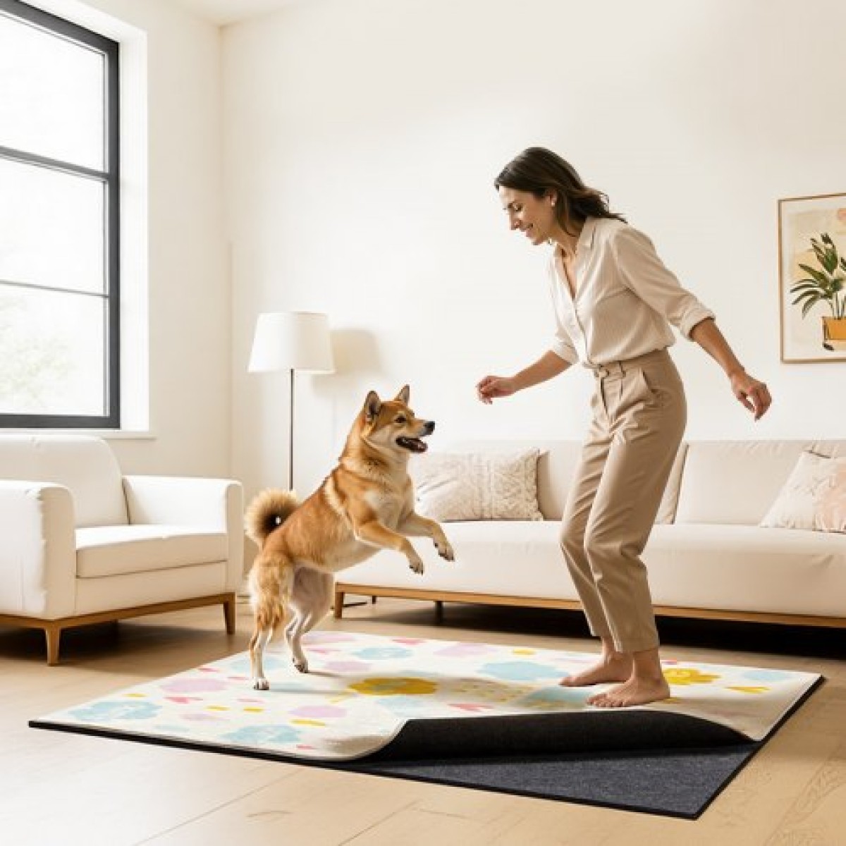 VEVOR Rug Pad 2,44 x 1,52 m, Αντιολισθητικό μαξιλάρι για χαλιά, επένδυση χαλιού με μαξιλάρι από τσόχα διπλής επιφάνειας & λαστιχένια λαβή, προστασία δαπέδου από σκληρό ξύλο για όλα τα δάπεδα, φινιρίσματα, κρατά τα χαλιά στη θέση τους