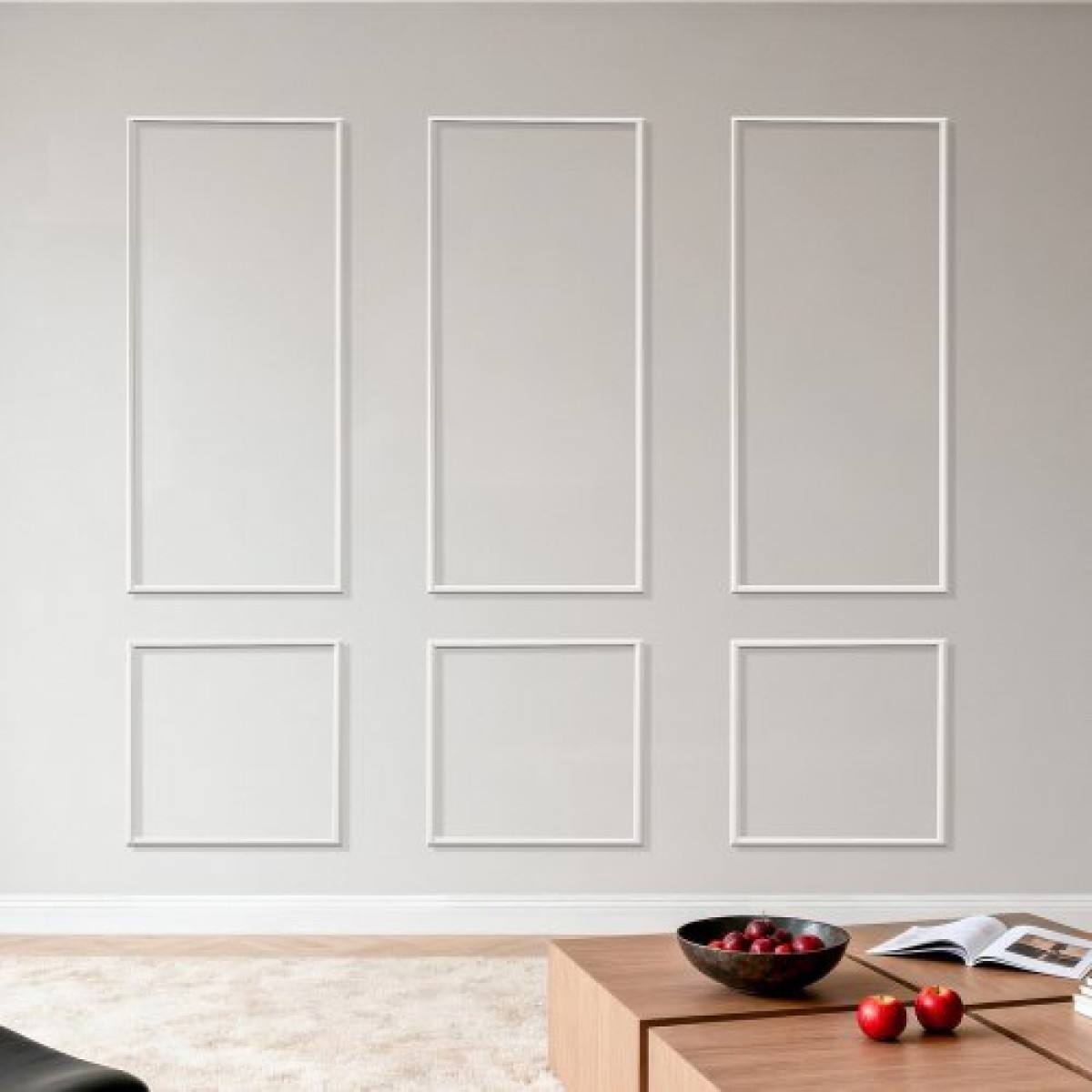 VEVOR Wall Molding 3 Pack, Κιτ πάνελ με ρολό, Ελαφρύ βαμμένο πολυστυρένιο, εύκολο στην εγκατάσταση, αδιάβροχο διακοσμητικό τοίχου για εσωτερική διακόσμηση σαλόνι, υπνοδωμάτιο, λευκό (61x137 + 61x61 cm)