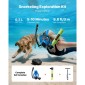 VEVOR Mini Scuba Tank with Sub-Mask, 0,5L φορητό δοχείο κατάδυσης για υποβρύχια αναπνοή, επαναχρησιμοποιούμενος κύλινδρος κατάδυσης πνευμόνων έως και 10 λεπτά κατάδυσης, μπουκάλι πόνυ έκτακτης ανάγκης διάσωσης με αντλία για κολύμβηση με αναπνευστήρα