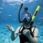 VEVOR Mini Scuba Tank with Sub-Mask, 0,5L φορητό δοχείο κατάδυσης για υποβρύχια αναπνοή, επαναχρησιμοποιούμενος κύλινδρος κατάδυσης πνευμόνων έως και 10 λεπτά κατάδυσης, μπουκάλι πόνυ έκτακτης ανάγκης διάσωσης με αντλία για κολύμβηση με αναπνευστήρα