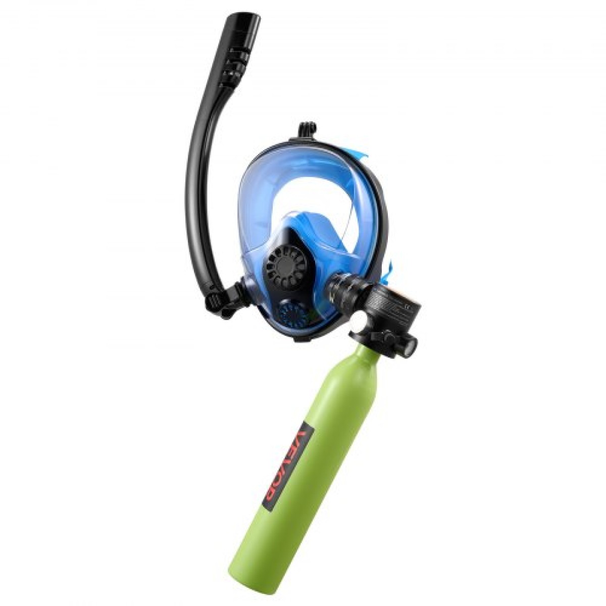 VEVOR Mini Scuba Tank with Sub-Mask, 0,5L φορητό δοχείο κατάδυσης για υποβρύχια αναπνοή, επαναχρησιμοποιούμενος κύλινδρος κατάδυσης πνευμόνων έως και 10 λεπτά κατάδυσης, μπουκάλι πόνυ έκτακτης ανάγκης διάσωσης με αντλία για κολύμβηση με αναπνευστήρα
