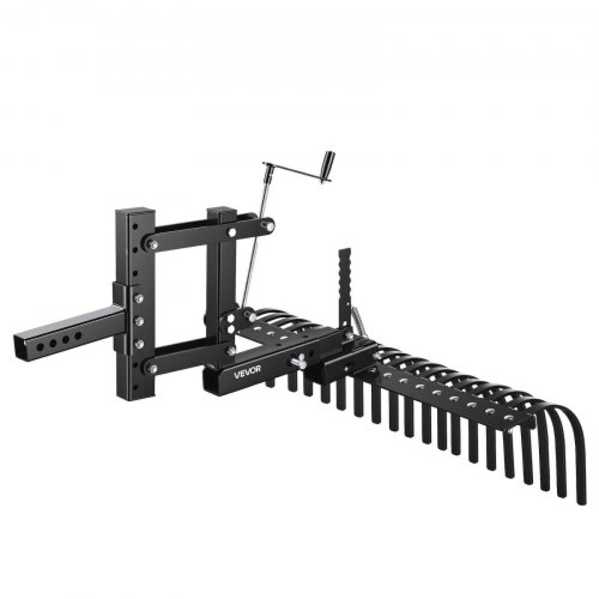 VEVOR 106,7 cm Ρυμούλκηση πίσω από τσουγκράνα Landscape, 3-Point Lawn Rock Rake with Blade & Lift Lever, Fit Κατηγορία 1 ATVs UTVs Tractors Lawn, Heavy Duty Dethatcher Rake for Debris Leaves Thatch