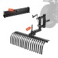 VEVOR 106,7 cm Ρυμούλκηση πίσω από τσουγκράνα Landscape, 3-Point Lawn Rock Rake with Blade & Lift Lever, Fit Κατηγορία 1 ATVs UTVs Tractors Lawn, Heavy Duty Dethatcher Rake for Debris Leaves Thatch