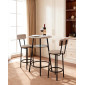 VEVOR Bar Table, 3PCS 596,9mm Bars Σετ Τραπεζών, Σετ Τραπέζια Μπαρ και Καρέκλα με Στρογγυλεμένες Γωνιές, Στρογγυλό Τραπέζι Παμπ με Δύο Σκαμπό για Γραφείο, Γωνία Πρωινού, Μίνι Μπαρ, Ανοιχτό Γκρι, Μαύρο