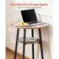 VEVOR Bar Table, 3PCS 596,9mm Bars Σετ Τραπεζών, Σετ Τραπέζια Μπαρ και Καρέκλα με Στρογγυλεμένες Γωνιές, Στρογγυλό Τραπέζι Παμπ με Δύο Σκαμπό για Γραφείο, Γωνία Πρωινού, Μίνι Μπαρ, Ανοιχτό Γκρι, Μαύρο