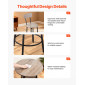 VEVOR Bar Table, 3PCS 596,9mm Bars Σετ Τραπεζών, Σετ Τραπέζια Μπαρ και Καρέκλα με Στρογγυλεμένες Γωνιές, Στρογγυλό Τραπέζι Παμπ με Δύο Σκαμπό για Γραφείο, Γωνία Πρωινού, Μίνι Μπαρ, Ανοιχτό Γκρι, Μαύρο