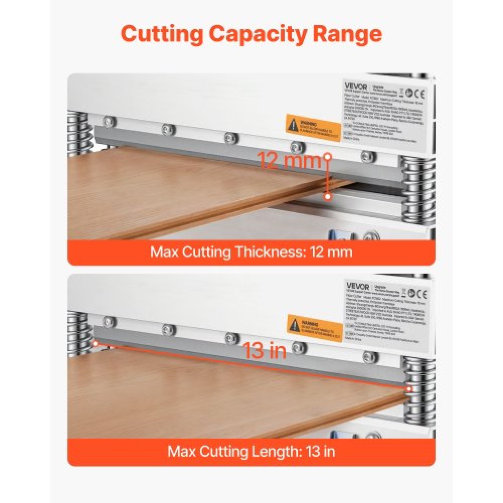 VEVOR 330mm Vinyl Floor Cutter, 12mm Thick Laminate Flooring Cutter with 15°/30°/45° Adjustable Angle Settings, Flexible Wheels, Telescoping Handle, Cuts Certain Engineered Wood, LVT,VCT,SPC,LVP,WPC